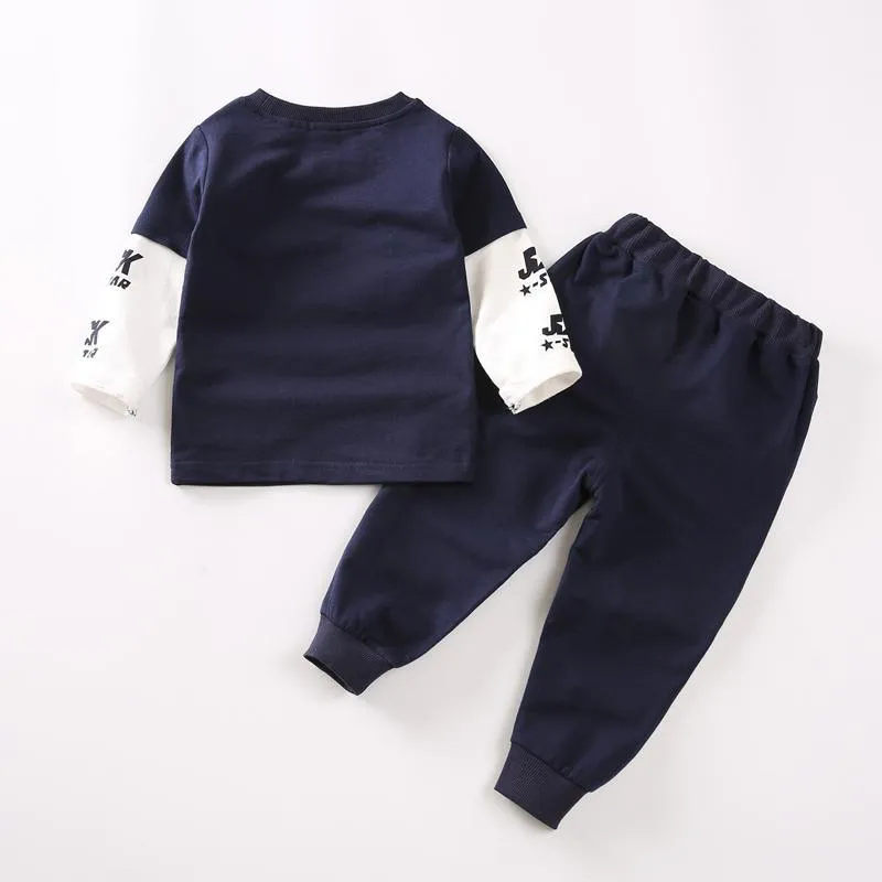 2-piece Letter Pattern Sweatshirts & Pants for Children Boy