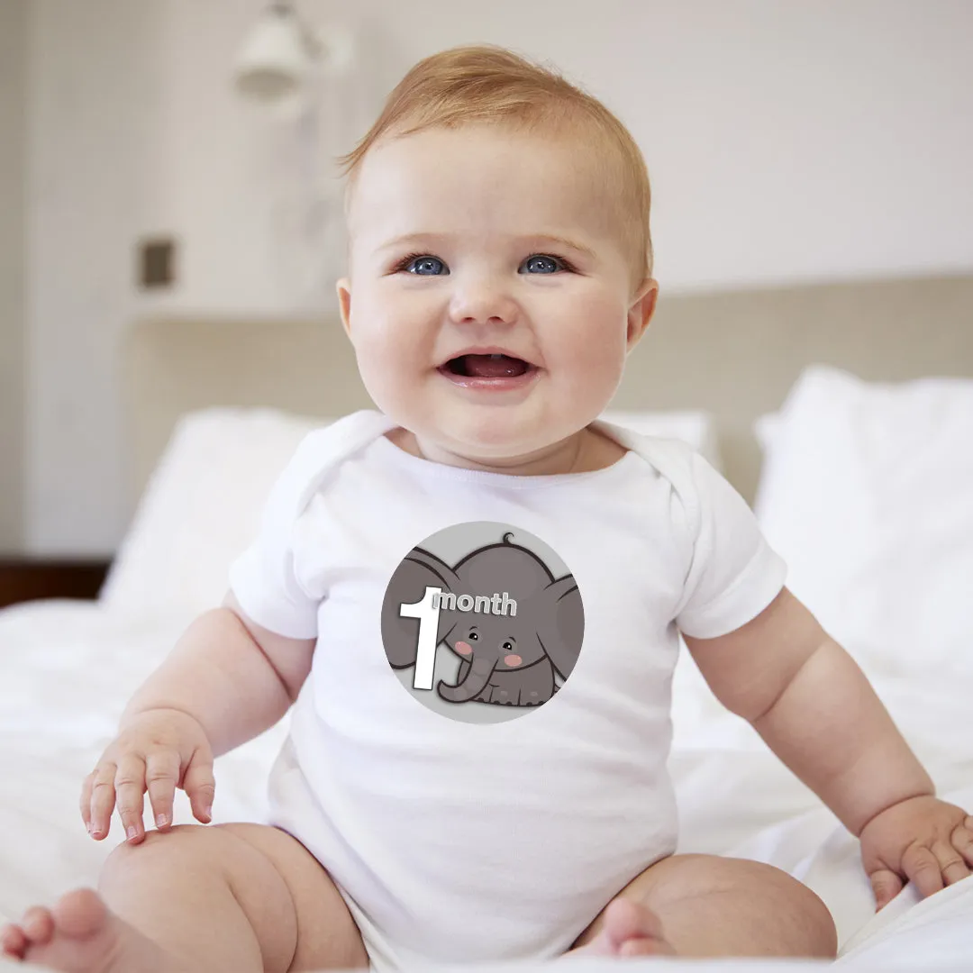 Baby Custom Monthly Onesies - Cute Animals