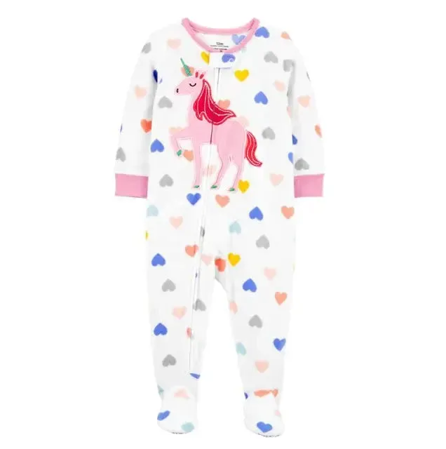 Baby Pajamas Zipper Fleece Newborn Girls Romper Warm Winter Underwear One Piece Overalls Boys Outfits Truck Infants Clothes