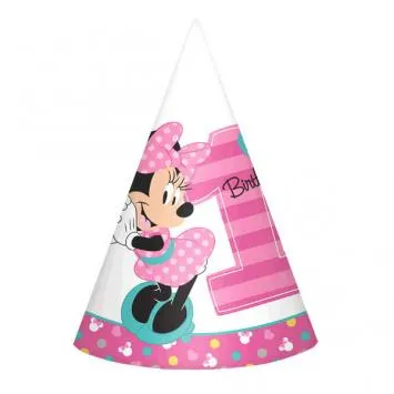 Disney Minnie's Fun To Be One Paper Cone Hats (8 in a package)