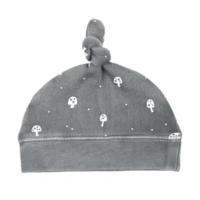 Organic Cozy Top Knot Hat - Mushrooms