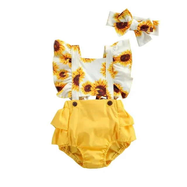Summer Newborn Baby Girls Pineapple Flamingo Print Romper For Babies Clothes Sleeveless Jumpsuit Playsuit Infant Clothing