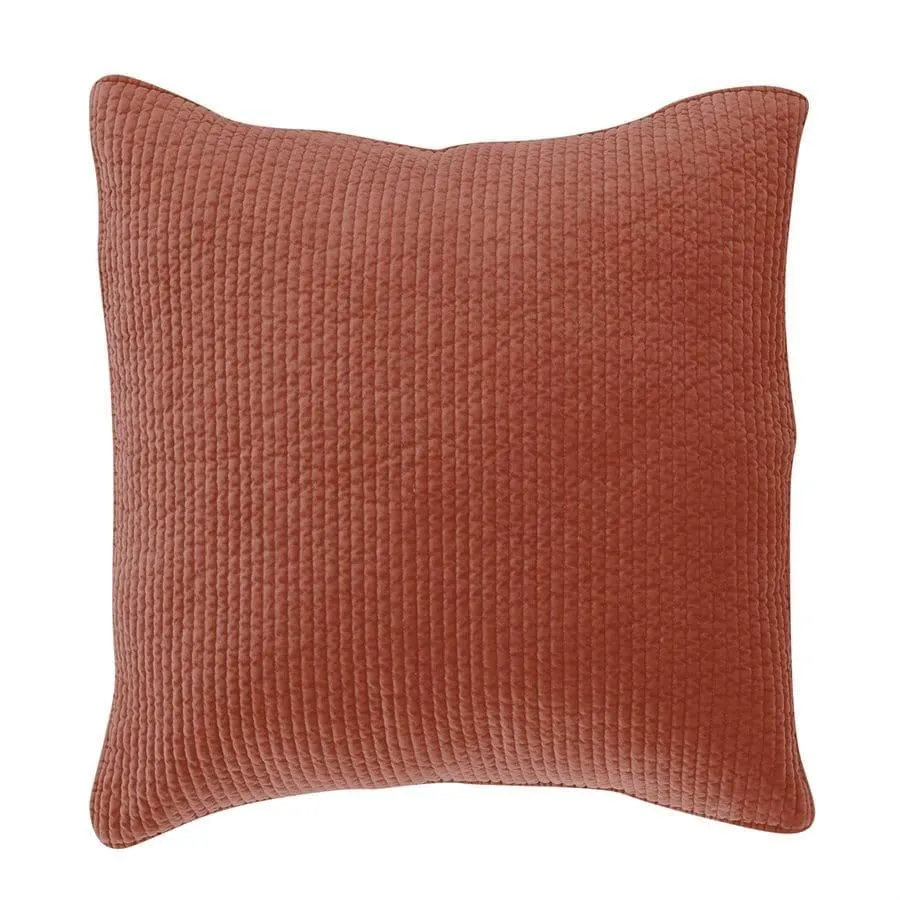 Velvet Quilted Euro Shams - Stonewashed in 11 Colors
