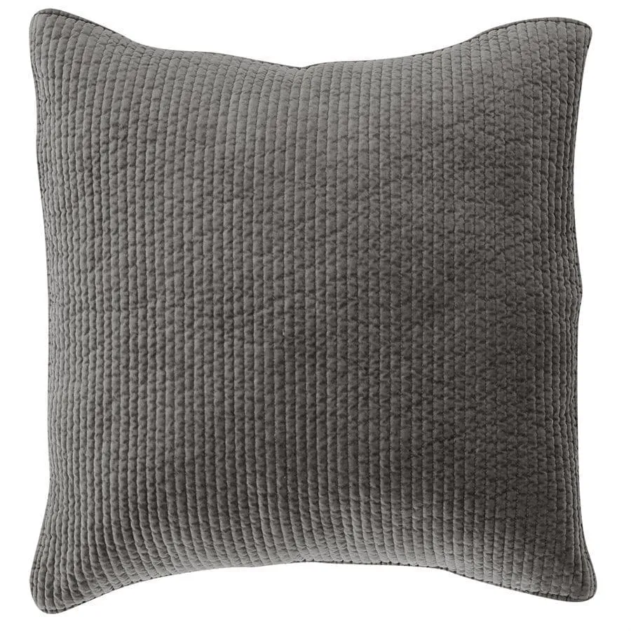 Velvet Quilted Euro Shams - Stonewashed in 11 Colors